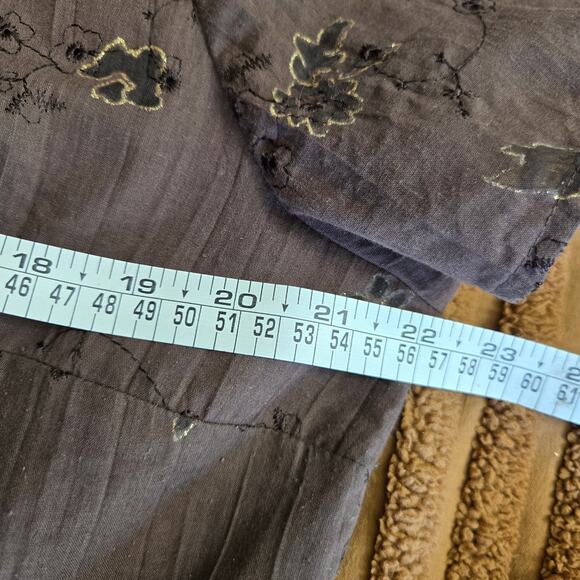 K Studio Co Vintage 90s Cottage Western Prairie Brown Embroidered Midi Dress L - Picture 10 of 12